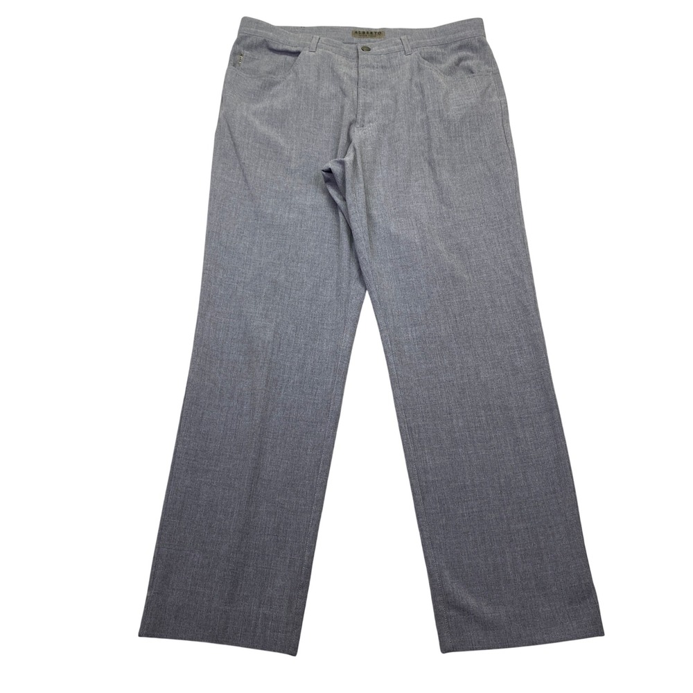Alberto Black Label Mens Grey Melange Straight Leg 5-Pocket Trousers Size‎ GR54